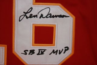 Len Dawson Autographed Kansas City Chiefs Red Throwback Jersey HOF SB