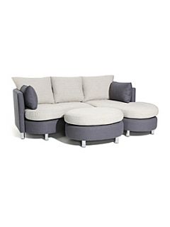 Linea Carlyle right hand facing corner sofa and stool   