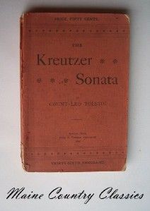 1890 Tucker Book The Kreutzer Sonata Count Leo Tolstoy