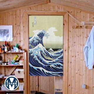 La Vague Par Hokusai Noren Ukiyo E Rideaux Tenture Fabriqué AU Japon