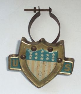 c1900s Annin Flag Company Bicycle Mount U.S. Flag License Plate Topper
