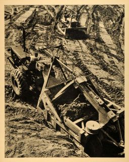1945 Print Tournapull Letourneau Tractor Illinois River Levee Peoria