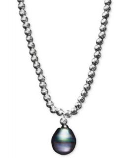 Pearl Necklace, Sterling Silver Cultured Tahitian Pearl (9 10mm) and