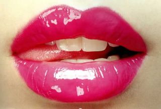 Hot Lips Poster Pink Lips Licking Tongue