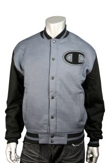 Champion Super Letterman Jacket Slate Gray Size MD