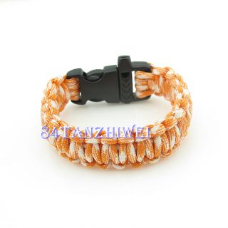 Camping Paracord Cord Bracelets Whistle Buckle Survival
