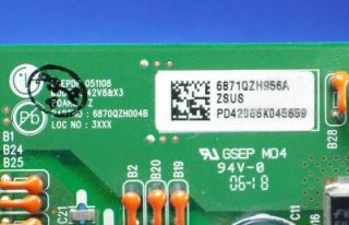 LG Electronics 6871QZH956A Plasma 6870QZH004B ZSUS Board Parts Only