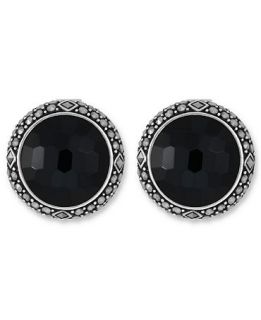 Genevieve & Grace Sterling Silver Earrings, Onyx (14 ct. t.w.) and
