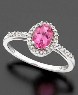 14k Gold Ring, Pink Tourmaline (3/4 ct. t.w.) and Diamond (1/8 ct. t.w