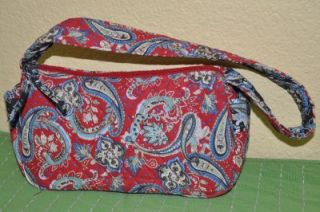 Lily Waters Red and Black Paisley Print Small Quilted Purse Handbag So