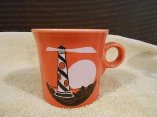 Fiesta Ware Paprika Dark Orange Light House Coffee Cup Mug USA