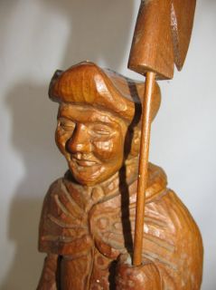 Holzfigur Figur Nachtwächter Mit Laterne Und Hellebarde 40 Cm