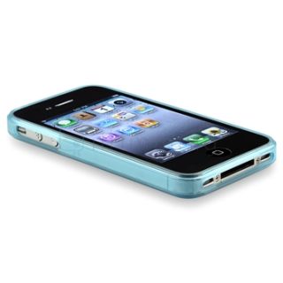 Clear Frost Light Blue TPU Skin Soft Gel Rubber Case Cover for iPhone