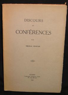 . Discours et Conférences . (Text in French) Quebec, Librairie