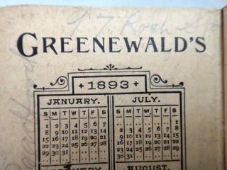 Greenwalds Clothiers Calendar Journal Book Bradford PA ★