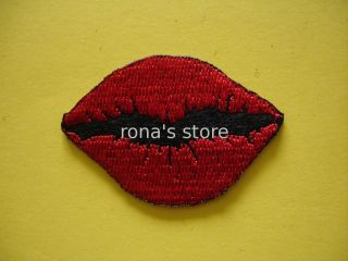 This is an order for 1 piece of Red Smooch Kissing Lips iron on