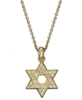 Eliot Danori Necklace, 18k Gold Plated Pave Crystal Star of David