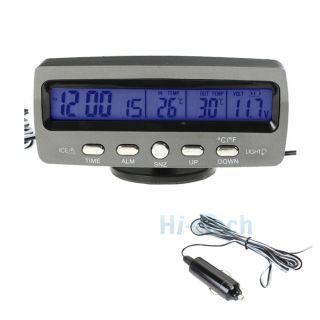 Digital LED Car Temperature Meter Thermometer Clock Calendar HK