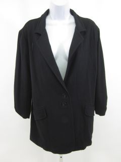 LINQ Black Jersey Knit Buttoned Blazer Jacket Sz Large