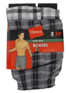 Pair Hanes Full Cut Mens Boxer Underwear s Plaid Choose Colors
