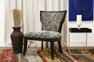Modern Zebra Print Living Dining Room Accent Side Chair
