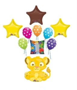 Disney Lion King Simba First 1st Birthday Balloons Decorations Party