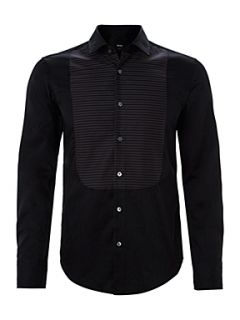 Hugo Boss Ronny Pleated bib detail shirt Black   