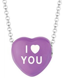Sweethearts Sterling Silver Necklace, Purple I Love You Heart Pendant