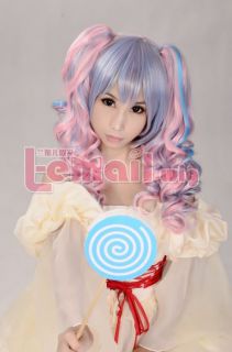 60cm Lolita Powerblue Curly Ponytails Cosplay Hair Wig CB21