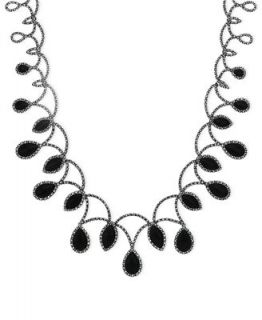 Genevieve & Grace Sterling Silver Necklace, Onyx (5 12mm) and