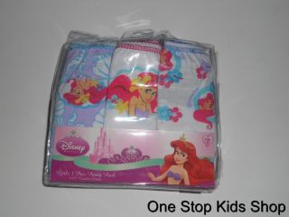 The Little Mermaid Girls 4 6 8 Underwear Panties Briefs Ariel Disney
