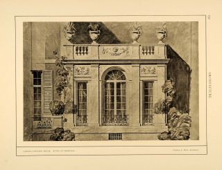 Charles A. Platt Charcoal Sketch Loggia Country Home Architecture