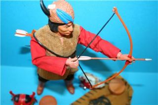 Vintage Lone Ranger Marx Gabriel Figure Doll Red Sleeves Indian