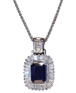 Effy Collection 14k White Gold Necklace, Sapphire (1 1/2 ct. t.w.) and
