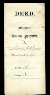 antique SOLOMEN BRENSER CEMETERY DEED londonderry pa dauphin county