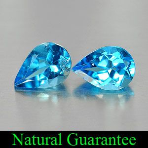 21 Ct Matching Pair Natural London Blue Topaz Gemstone
