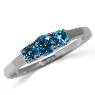 Stone Natural London Blue Topaz 925 Sterling Silver Ring Size Sz 6