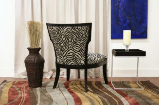 Living Room Accent Chairs on Modern Zebra Print Living Dining Room Accent Side Chair