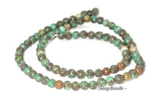 4mm Boulder Creek Queen Turquoise Gemstone Round 4mm Loose Beads 16