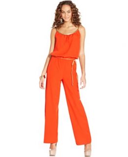 Degrees Juniors Jumpsuit, Sleeveless Braided Wide Leg