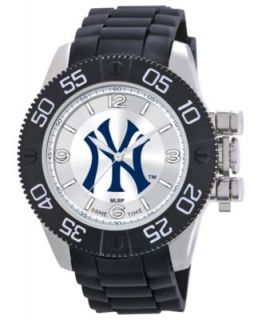 Game Time Watch, Mens New York Yankees Black Polyurethane Strap 47mm