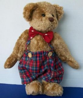 Ganz Cottage Lorraine Chien Teddy Bear 5 Way Jointed Plaid Pants