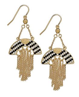 SIS by Simone I Smith 18k Gold Over Sterling Silver Earrings, Black