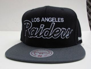 Los Angeles Raiders Black Grey Snap Back Cap Hat by Mitchell Ness