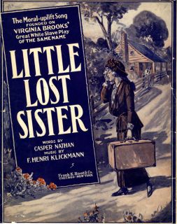 Slavery Silent Movie 1917 Little Lost Sister Sheet Music