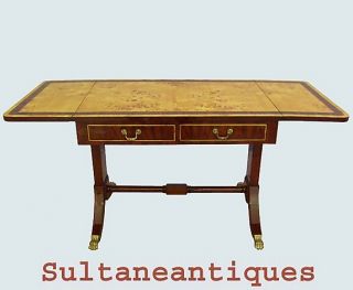 Louis Philippe Style Sofa Table French Elm and Mahogany
