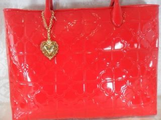 Love Moschino Red Quilt Patent Leather Tote