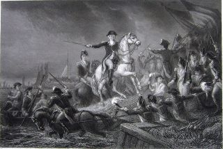 Battle of Long Island Washington Retreats 1860 Print
