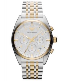 Emporio Armani Watch, Mens Chronograph Two Tone Stainless Steel