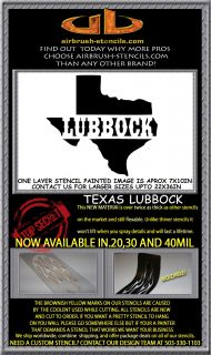 Lubbock Texas State Airbrush Stencil Template Harley Paint New Design